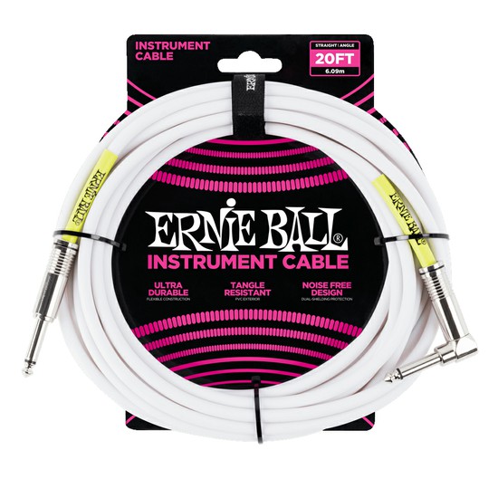 ErnieBall20' STRAIGHT / ANGLE INSTRUMENT CABLE - WHITEの画像
